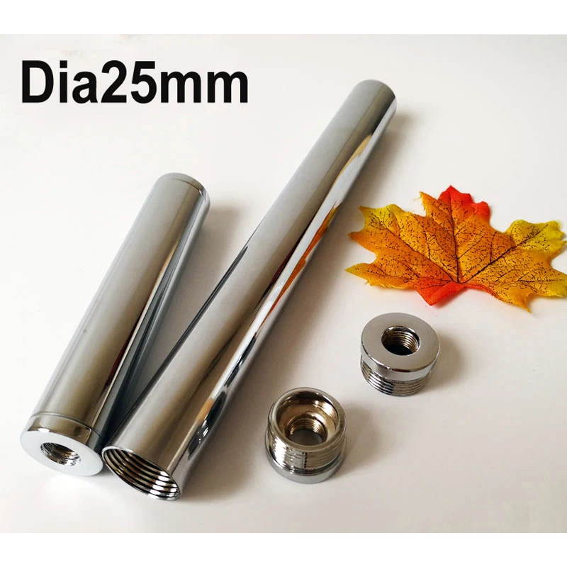 Dia25mm Female Thread Metal Hollow Tube Chrome/Gold/Black Color Double Heads Inner Tooth Tube Pipe Lighting Accessories led lamp accessories