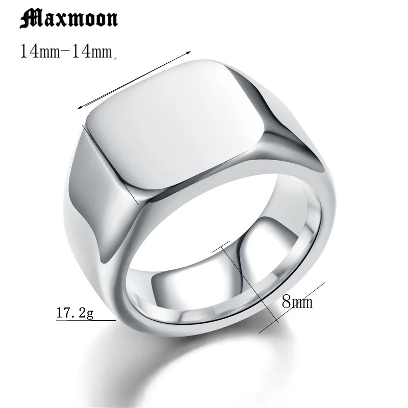Maxmoon 316L кольца из нержавеющей стали гладкие Простые Свадебные Кольца для женщин мужской подарок высокое качество кольцо ювелирные изделия для помолвки