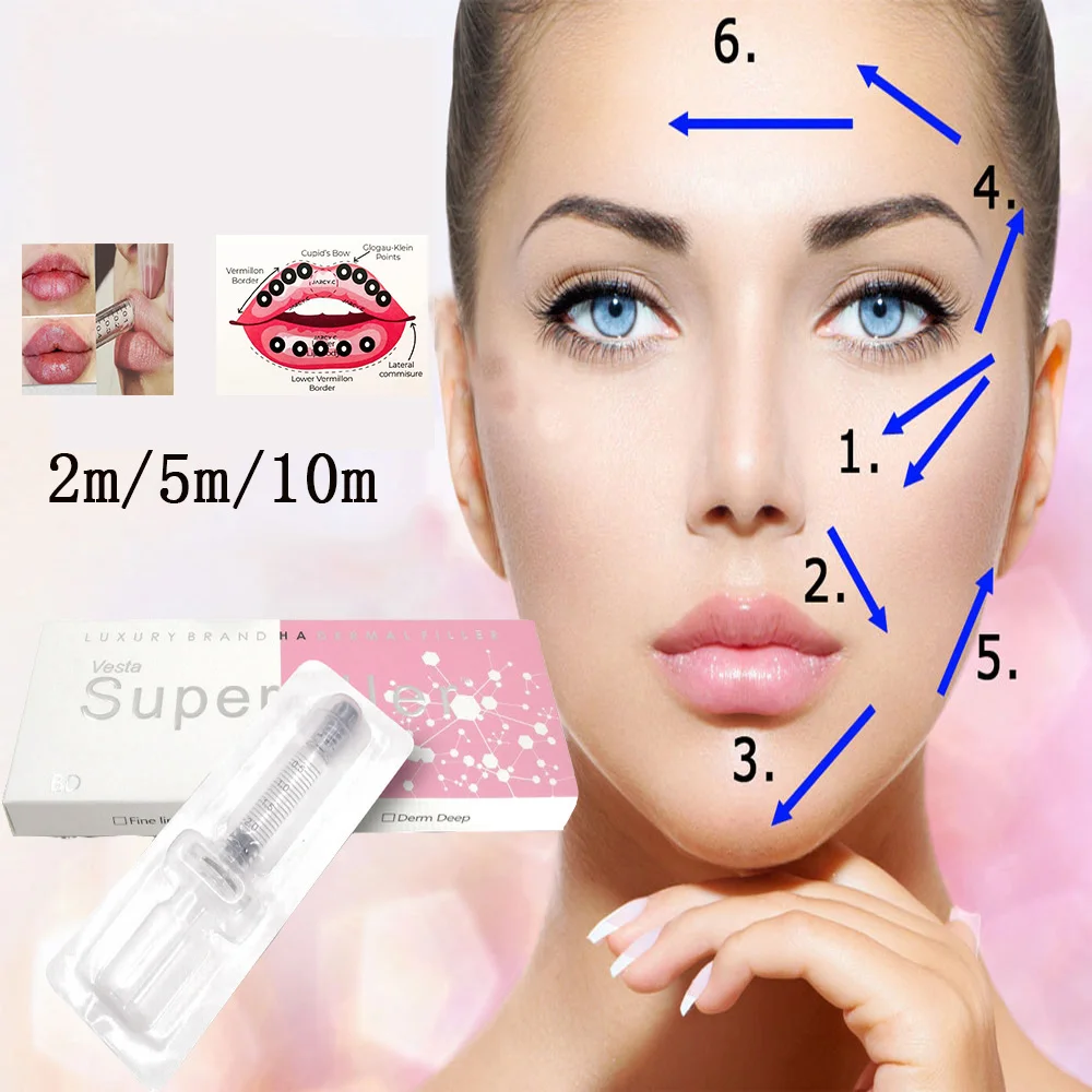 

2ml/5ml/10ml Cross-linked Hyaluronic acid Lip Filler for face lip lifting cheek filler Dermal Filler injection by Hyaluronic pen