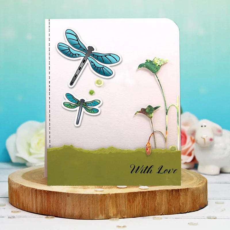 Стрекоза Весна прозрачный силиконовый штамп и штампы DIY Скрапбукинг