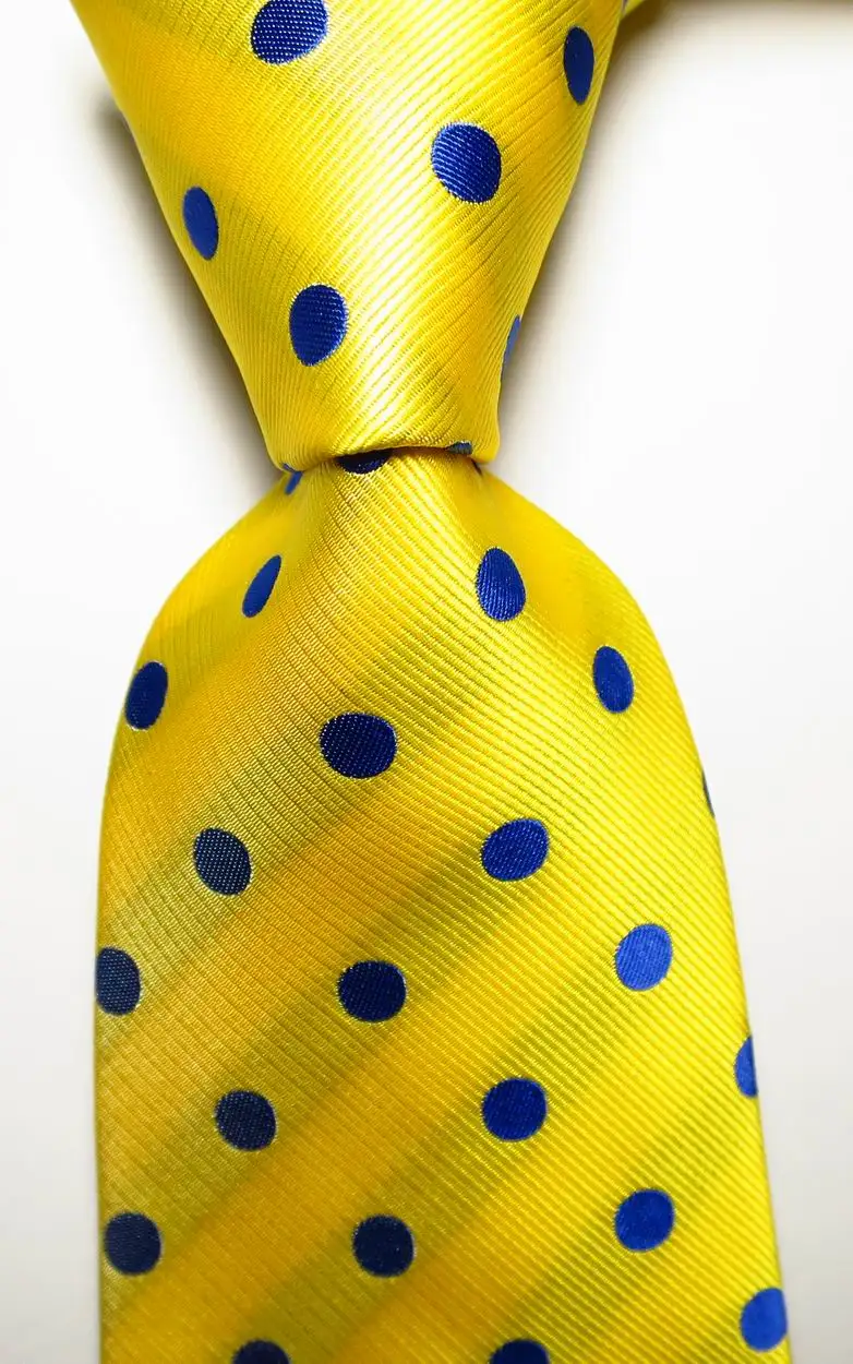 New Fashion Dot Tie Men's 9 cm Silk Necktie Set Gold Green Pink JACQUARD WOVEN Silk Men's Tie Necktie