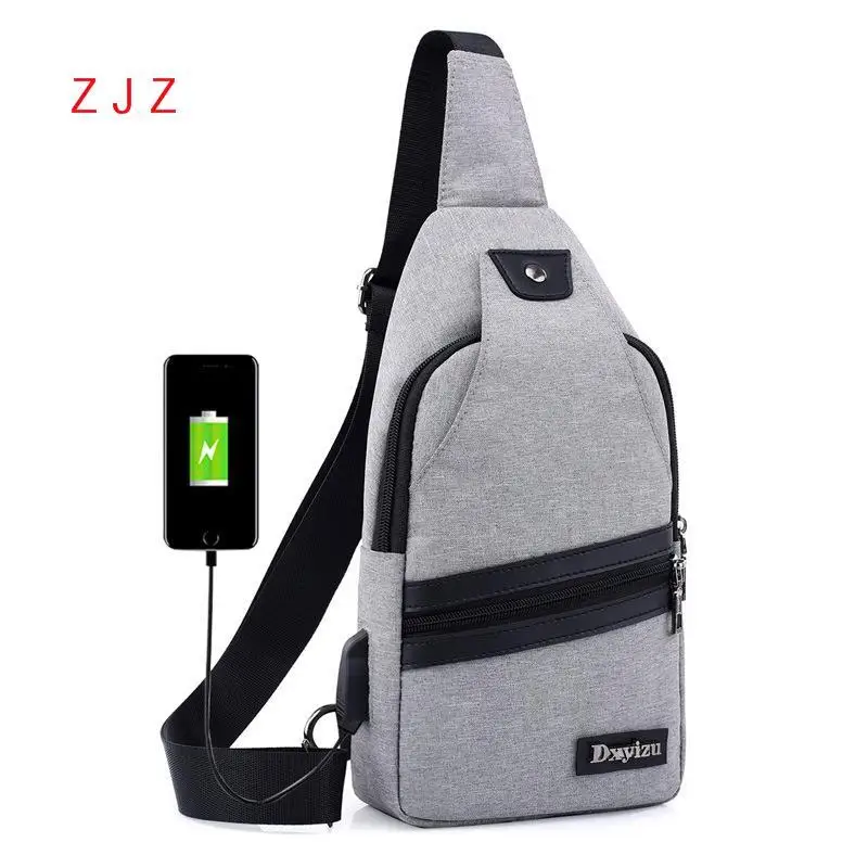 

2019 Concise Leisure Time Usb Charger Charge Chest Package Messenger Wear-resisting Single Shoulder Bag Women Packet Fanny Pack