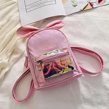 

Cute Cartoon Bow-knot Mini Backpack Transparent Shoulder Bag Kids Teens School Bag Outdoor Camping Travel Knapsack