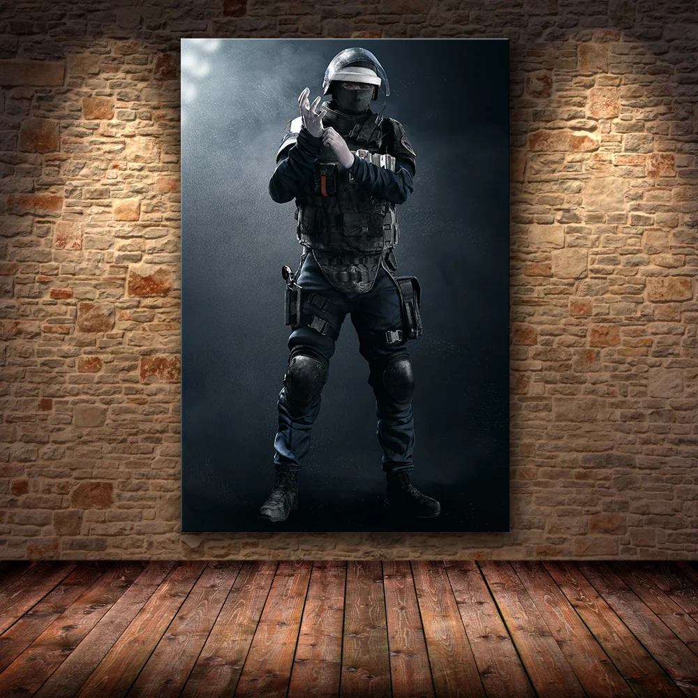 06 Радуга Six Siege игра плакат Холст Картина художественные принты плакаты украшение живопись стены искусства HD плакаты 24x36 дюймов домашний декор - Цвет: 06