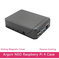 Argon NEO Raspberry Pi 4 przypadku aluminium metalowa powłoka przesuwne pokrywa magnetyczna pasywne chłodzenie radiator silikonowy dla RPi Model 4B 1
