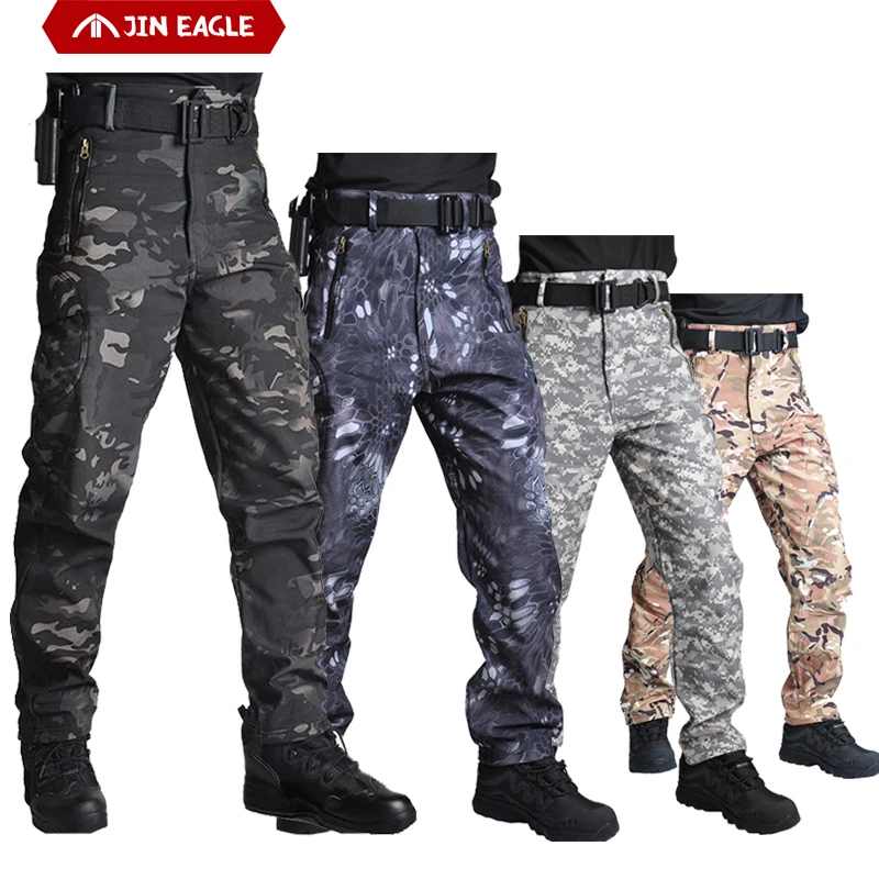 

Men's Tactical Combat Cargo Pants 2020 Soft Shell Casual Rip-Stop Multi-pocket Waterproof Trousers Army Military Pants