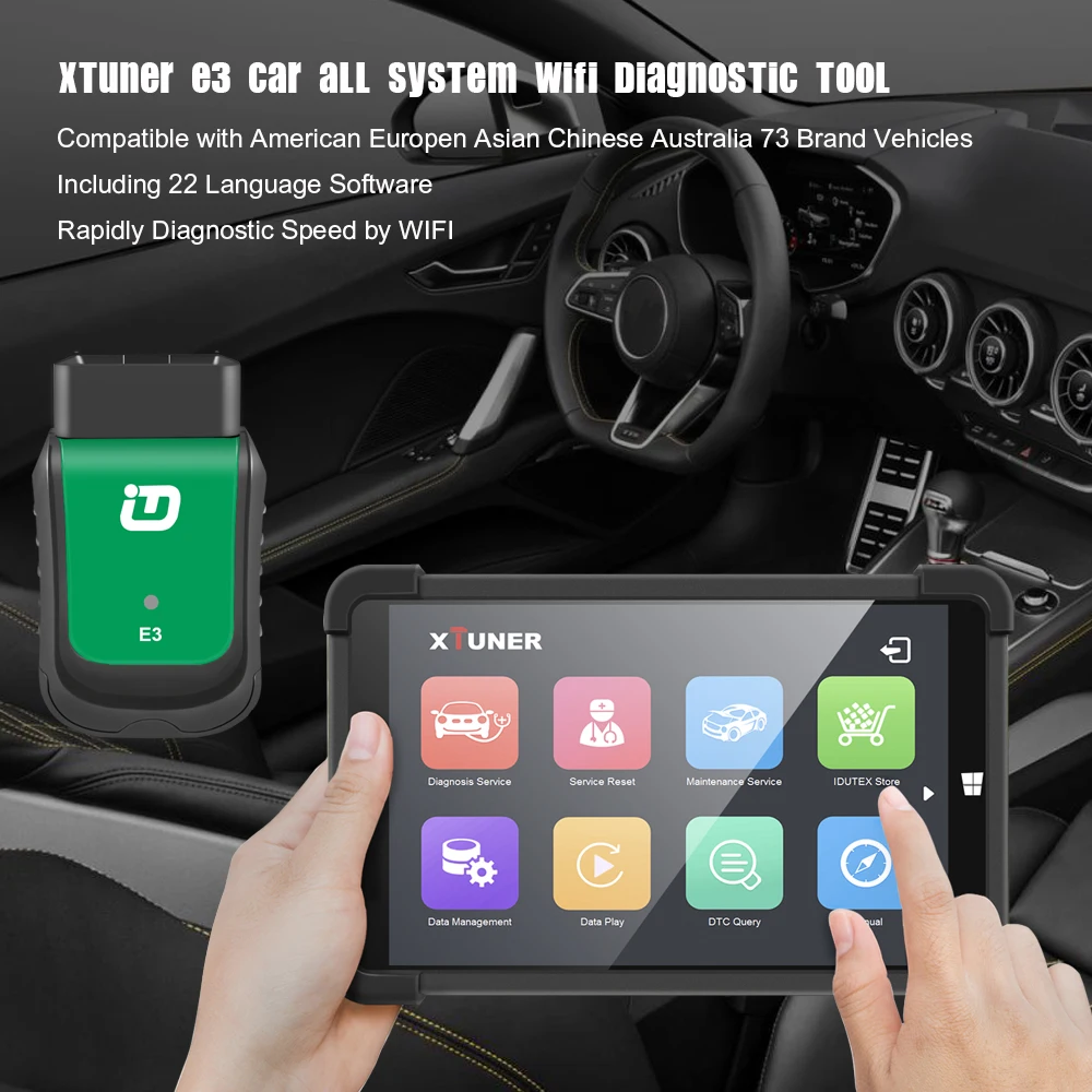 Сканер диагностический автомобильный xтюнер E3 Easydiag V11.6 Wi Fi ABS SRS подушка