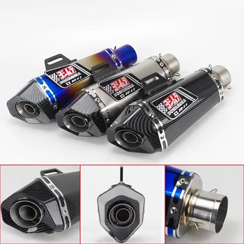 

51MM universal Motorcycle exhaust pipe conical small hexagonal carbon fiber back pressure muffler Stainless steel