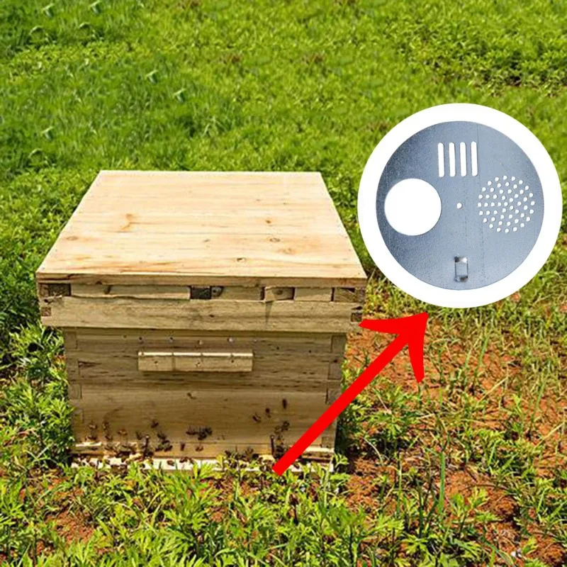 

Stainless Steel Beehives Bee Box Door Cage Round Hive Hole Beekeeping Nest Door Equipment Beekeeping Tools Supplies