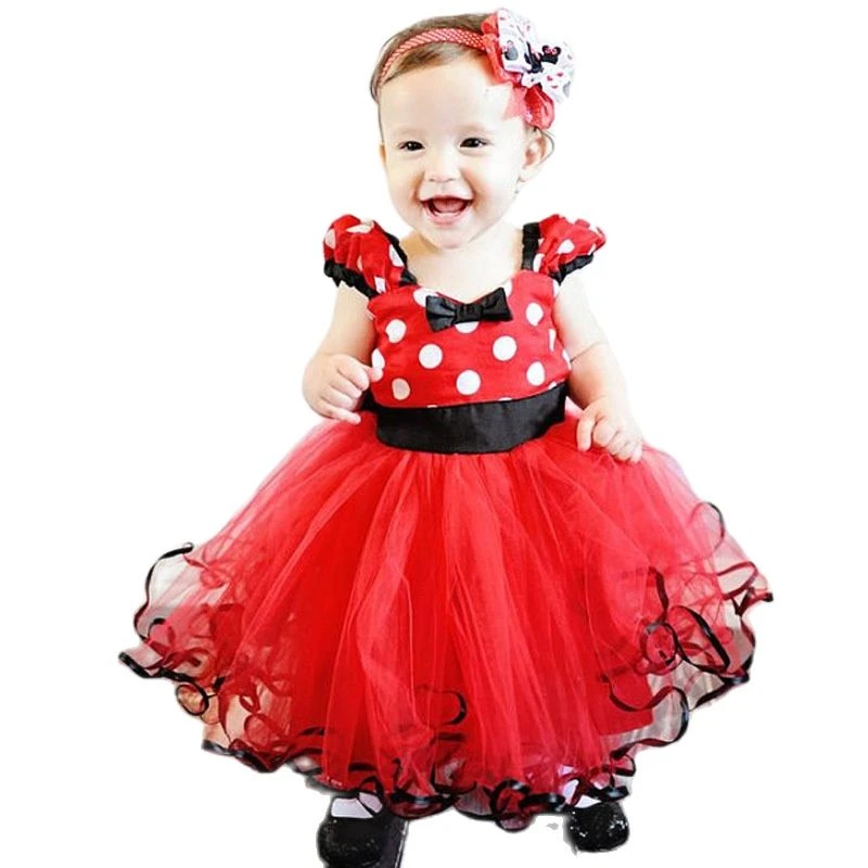 Vestido de tutú para niñas pequeñas, vestidos de lunares rojos para bebé,  lazo de gasa, ropa para niños de 1 a 3 años|toddler dress|girls dressgirls  dress wholesale - AliExpress