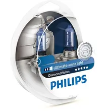 Лампа H4 12V- 60/55W(P43t)(белый холод.свет-голуб.оттен.) Diamond Vision(2шт) PHILIPS 12342DVS2