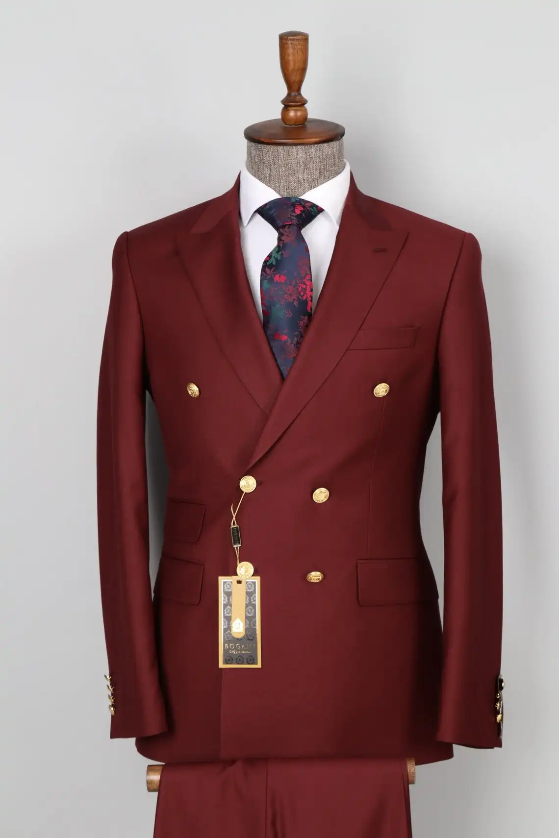 Men's Double Breasted Blazer Designer Burgundy Jacket Prom Tuxedo Wedding Groom Blazer Only Jacket 1 Piece Customized