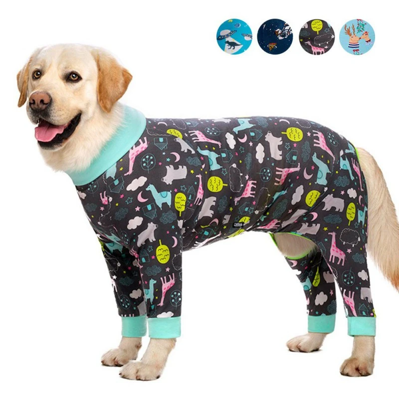 Mono con estampado de dibujos para perro, pijama de cuatro patas, abrigo para perro, vientre de lactancia, traje de destete para perro, mangas largas, ropa ajustada|Monos mamelucos| - AliExpress