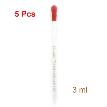 

5pcs/3pcs (0.5/1/2/3/5/10ml)Glass Scale Line Dropper Pipette Lab Dropper Dropping Pipet Blue Rubber Head Pipettors
