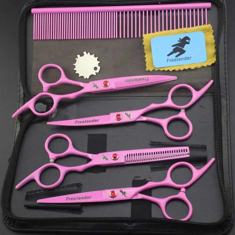 6 inch color purple 4 suit pet scissors hair thinning pet grooming scissors