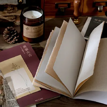 

4PCS/LOT Vintage Fashion Hand Made Special Paper Material TN Refilled Paper Book Cool Side Cutting Design Notebook 40P