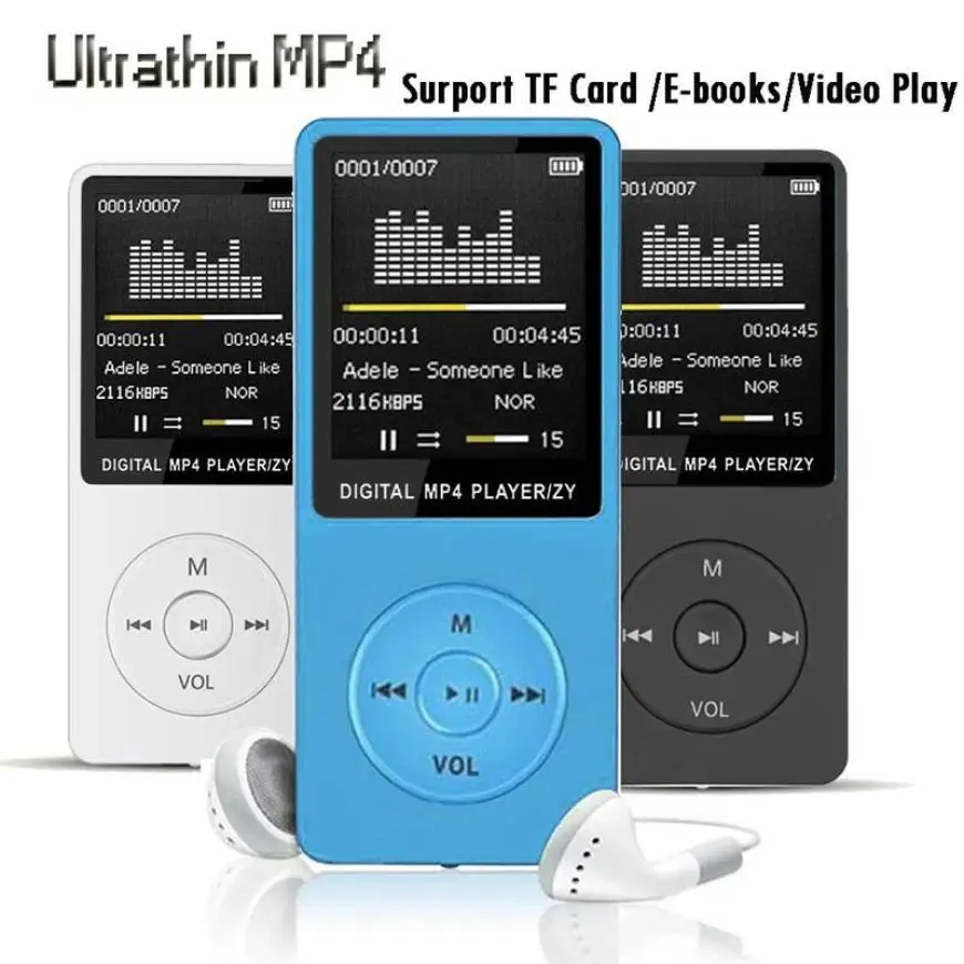 1,8 дюймов дисплей экран MP3 плеер Диктофон FM радио видео плеер для TF карты внешний звук воспроизведения музыки с динамиком