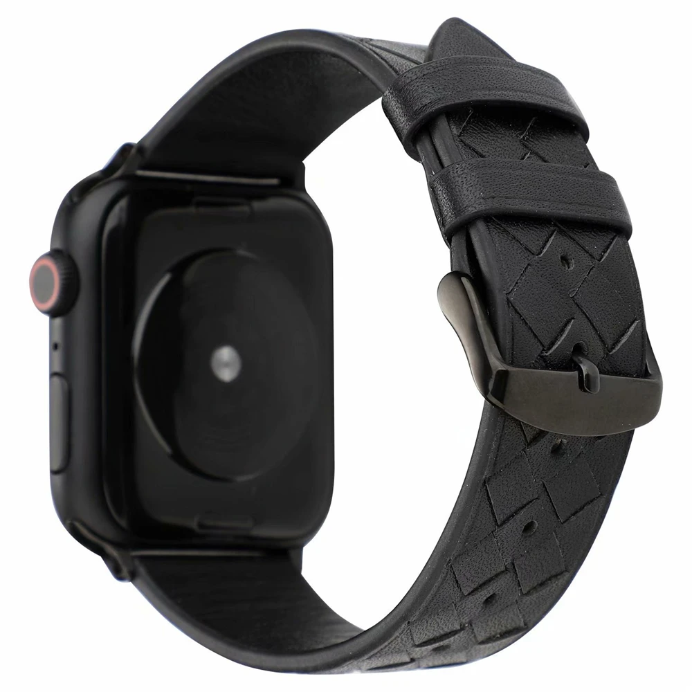 Кожаный браслет совместимый с Apple Watch 4 5 38 мм 40 42 44 для iWatch ремешок серии 3 2 1