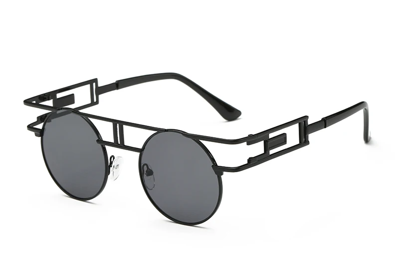 Black w black lens LEIDISEN псевдо-антиквариат для мужчин и женщин готические солнцезащитные очки ретро старинные очки высшего качества UV400 брендовые дизайнерские солнцезащитные очки - Цвет линз: Black w black lens