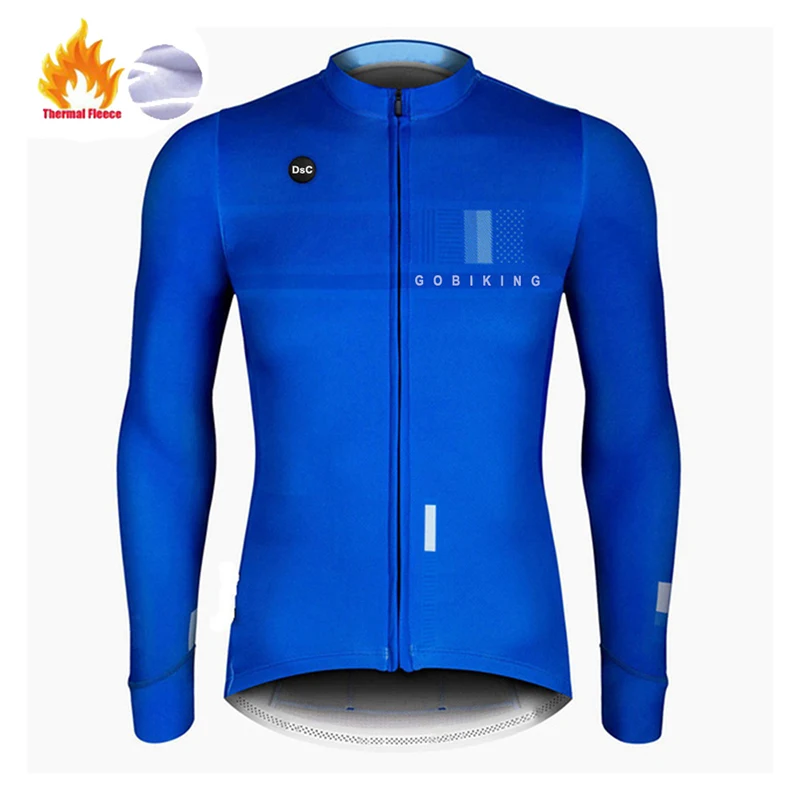 gobiking с длинным рукавом pro team maillot ciclismo invierno hombre Велоспорт Джерси ткань для мужчин и женщин зимний трикотаж - Цвет: fleece jersey 12