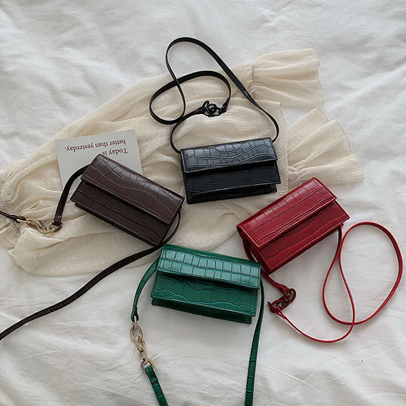 Модная женская сумка-мессенджер из кожи аллигатора с поперечным сечением