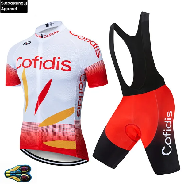 Pro COFIDIS велосипедная команда Джерси 20D гелевые подушечки для велосипеда, набор мужских летних быстросохнущих велосипедных костюмов - Цвет: 20D Gel Pad
