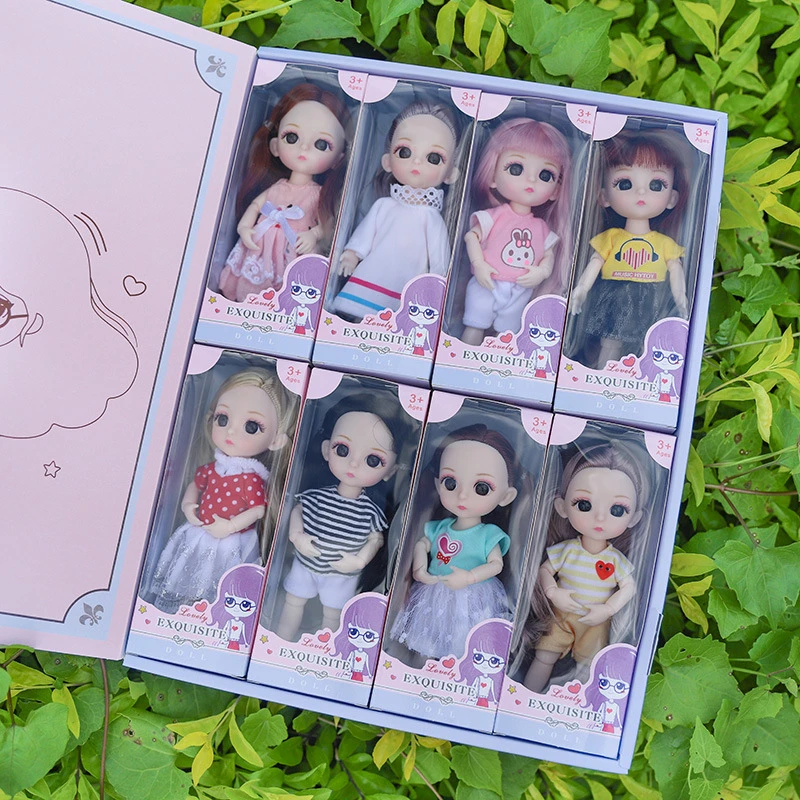 sindy doll 8 Pieces / set Of 16cm Girl Doll 1/12 BJD Mini 13 Joint Movable Doll Exquisite Box Packaging DIY Fashion Dress Up Birthday Gift my life dolls