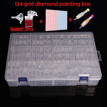 

New large 124 slots diamond painting accessories box,diamond painting 5d holder storage,broderie diamant,case cross stitch Tool