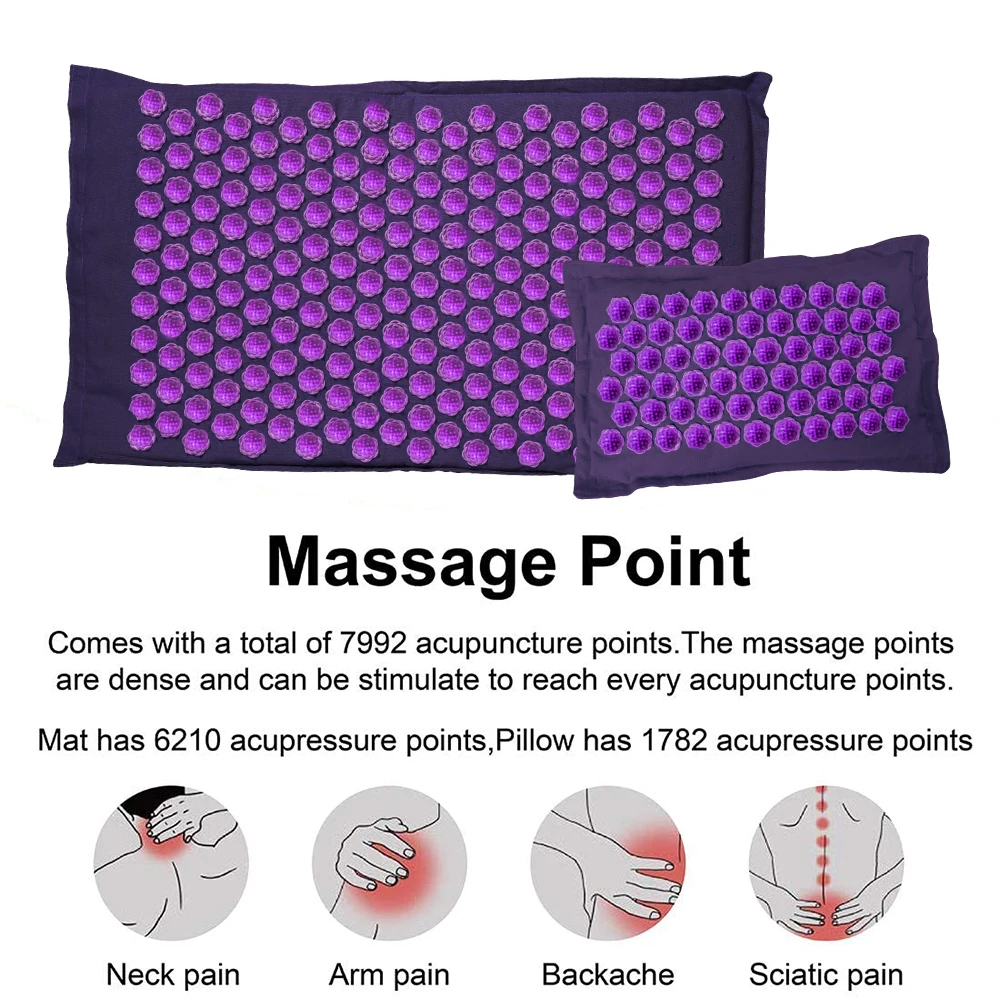 Massage Cushion Yoga Mat Lotus Spike Acupressure Relieve Body Stress Pain Spike Mat Relaxation Stress Relief Cushion Yoga Mat