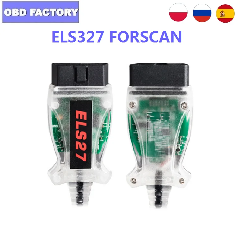 10 шт. новейший V2.3.8 OBD2 считыватель кодов ELS27 FORScan работает с зеленой печатной