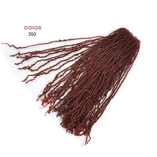Faux Micro Locs Crochet Hair 16 Inch Sister Locks Hair Extensions Natural Curly DreadLocks Mini African Roots Black Brown Red 350