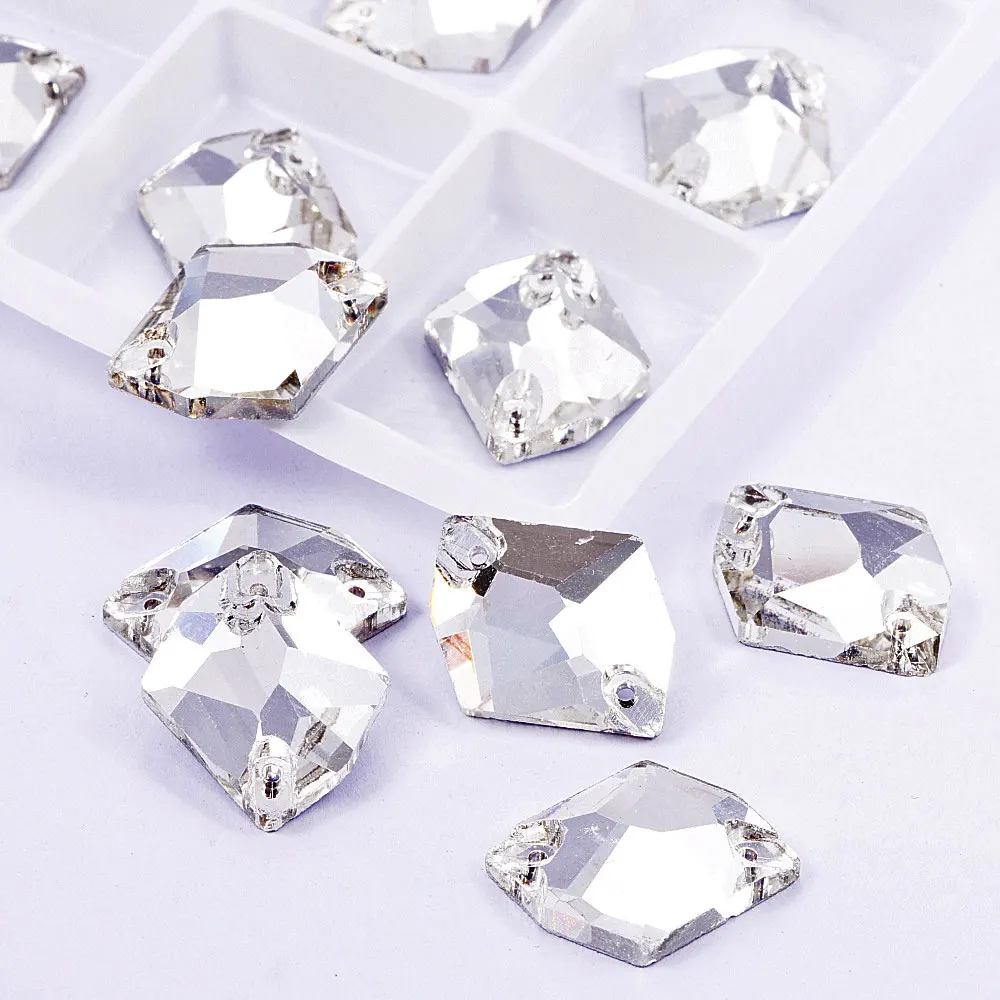 Crystal Космические стеклянные хрустальные пришивные стразы с плоским основанием пришивные стразы много цветов швейные стразы свадебное платье B3117 - Цвет: Crystal