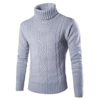 

2020 Male Sweater Pullover Slim Warm Solid High Lapel Jacquard Hedging British Men's Clothing Mens Turtleneck M-2XL