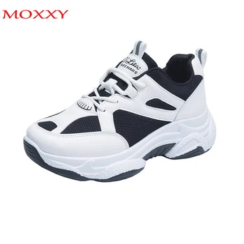 

2020 Spring Fashion Chunky Sneakers Luxury Brand Trainers Women Casual Vulcanize Shoes Female White Chunky Platform Sneakersy
