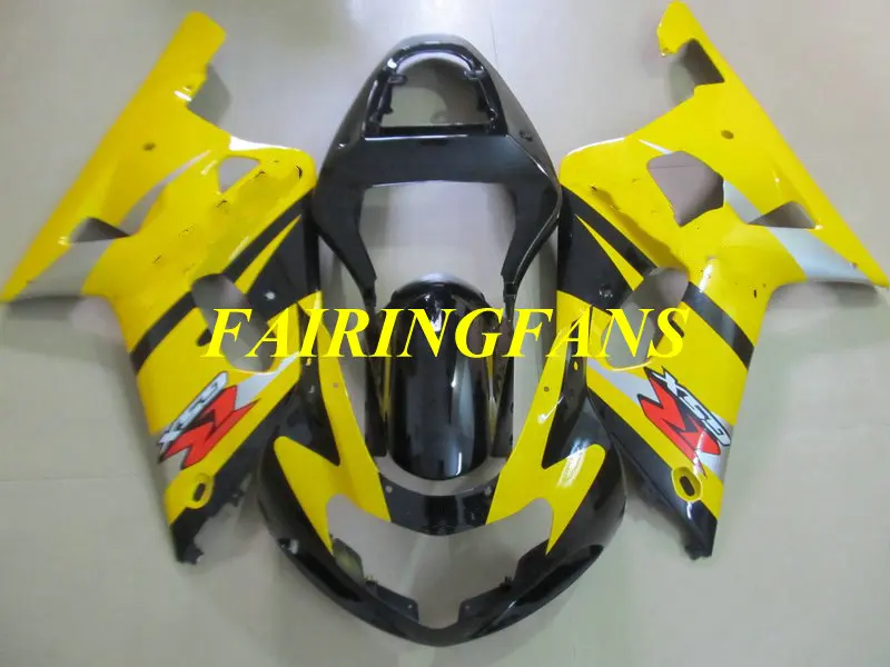 Топ-Номинальная обтекатель комплект для GSXR600 750 K1 01 02 03 GSXR 600 GSXR750 2001 2002 2003 желто-черные Обтекатели Кузов+ подарки SH42
