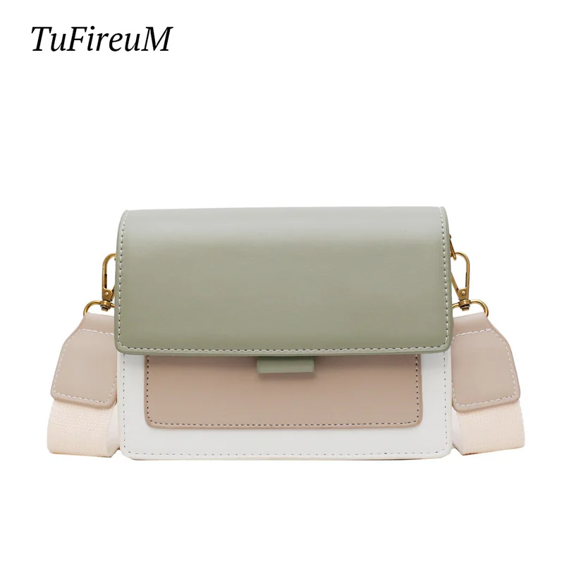 

British Fashion Simple Woman Small Square Bag Designer 2019PU Leather Chain White Portable Messenger Bag