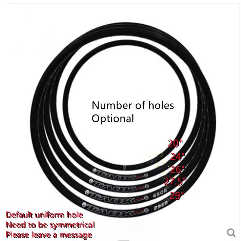 20/24/26/27.5/29 Inch Aluminum Alloy Doublelayer Disc Brake Rim