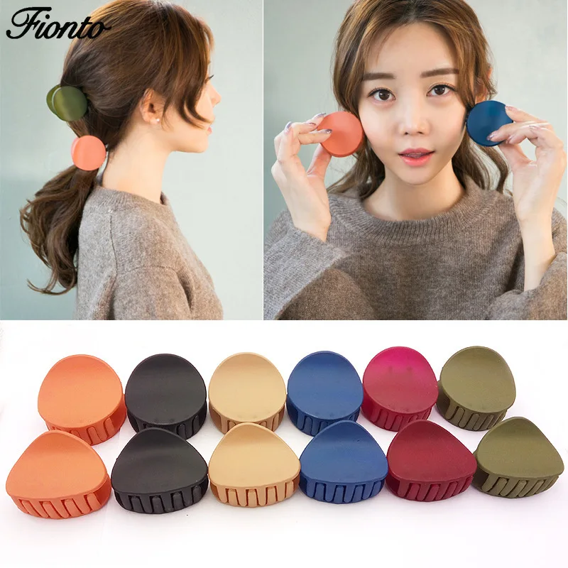

FIONTO Korean Fashion New Style Acrylic Irregular Grab Hair Clip Headwear Horsetail Pure Color Hairpins Women Accessories CA4521
