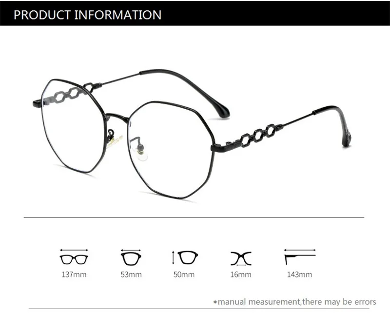 Trending Anti Blue Ray Women Reading Glasses Retro Metal Spectacles Frames for Female Polygon Clear Lens Octagon Eyeglasses