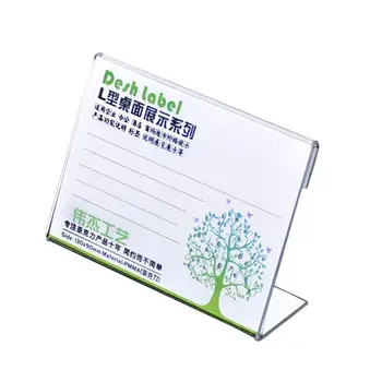 

Clear Acrylic Sign Display Stand Table Name Tag Menu Container Cards Adversting Holder V6O9