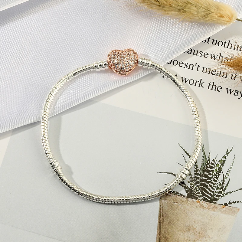 Silver Color Zircon Owl clip snake Chain Bracelets Fit Original Charm Child boys Girls Jewelry Women Bracelet Bangle Buipoey bracelet jewelry