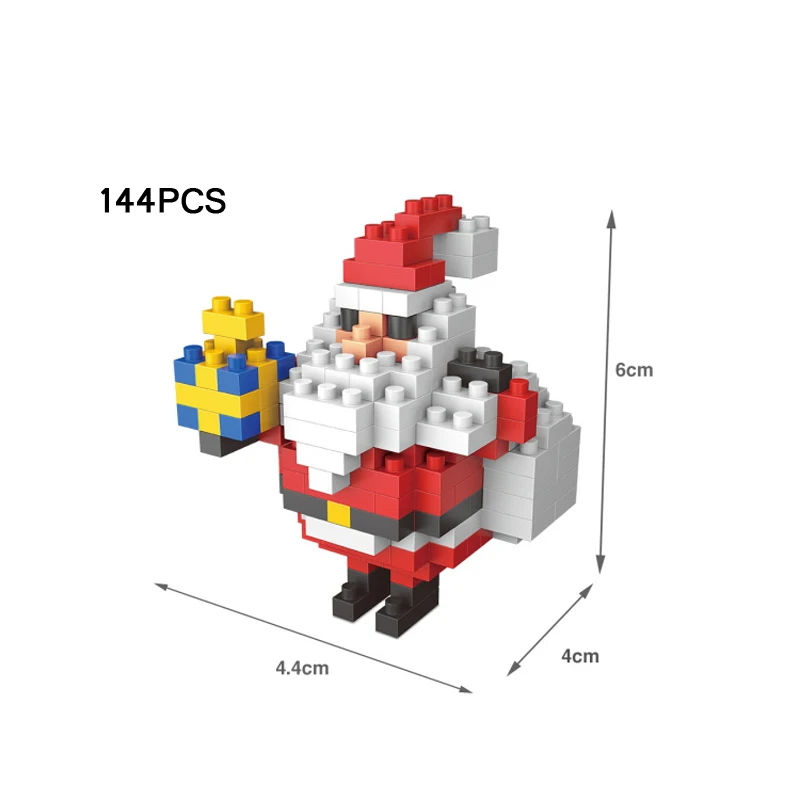 Забавный создатель, зимний Санта Клаус, снеговик, медведь, микро алмаз, строительные блоки, фигурки, нанокирпичи, Обучающие игрушки, рождественский подарок - Цвет: 2514