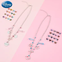 

Disney Frozen 2 Elsa Anna Children Necklace Makeup Toys For Girls Ariel Princess Doll Accessories Kids Birthday Christmas Gifts