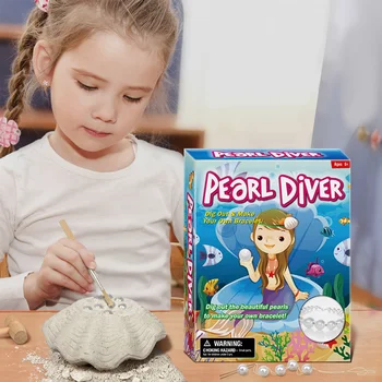 

Boys Girls Excavation Pearl Diver Dig Kit Funny Science DIY Manual Kids Gift Development Bracelet Assembly Toys Educational Home