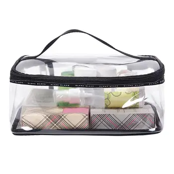 

Waterproof Transparent PVC Bath Cosmetic Bag Women Make Up Case Travel Zipper Makeup Beauty Wash Organizer Toiletry Storage Kit