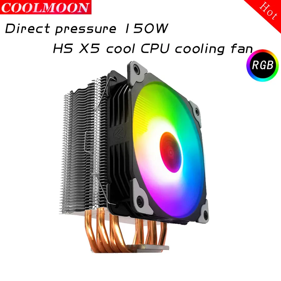 

COOLMOON Frost X5 5 Copper Tube CPU Radiator Shenguang Synchronous Motherboard ARGB Symphony Cooling Fan INTEL AMD Universal