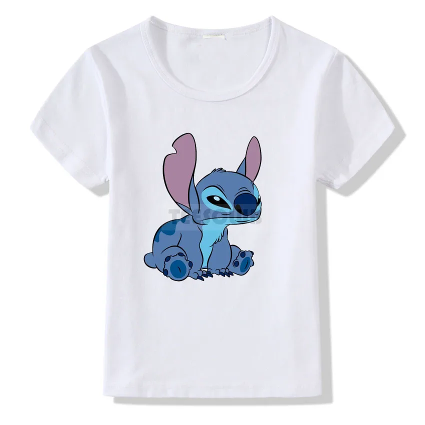 Camisetas/Детская футболка с принтом Лило-Стич детская белая футболка с короткими рукавами милая футболка с вышивкой для маленьких мальчиков и девочек - Цвет: C13