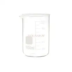 Vaso de vidrio a escala de 1000ml, instrumento de vidrio grueso resistente a altas temperaturas, alto borosilicato