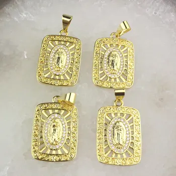 

24*17mm 20pcs/lot High quality cz pendant, religion cubic zircon charm, exquisite bracelet/necklace component wholesale