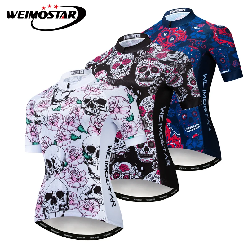 

Quick Dry Skull Cycling Jersey Women 2019 Pro Team Bicycle Clothing Maillot Ciclismo Summer MTB Bike Jersey Racing Cycling Wear